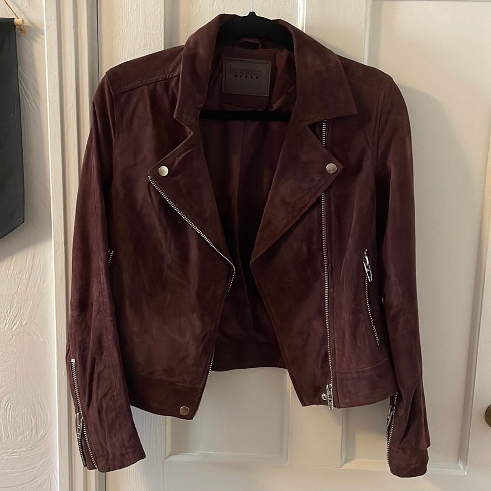 BlankNYC maroon suede jacket